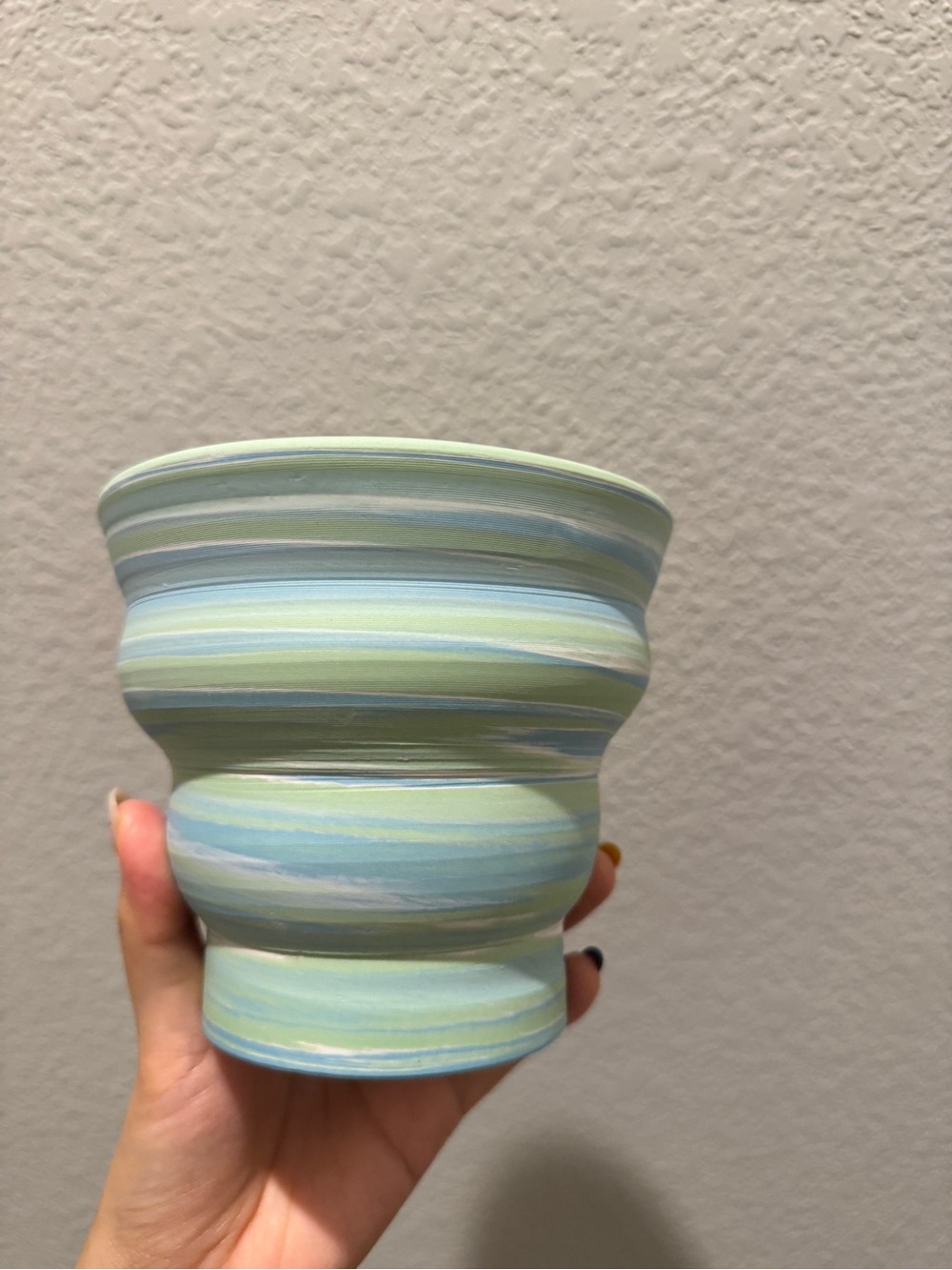 Small blue Swirl Ceramic Planter Pot Modern Minimalist Plant Pot houseplant pot